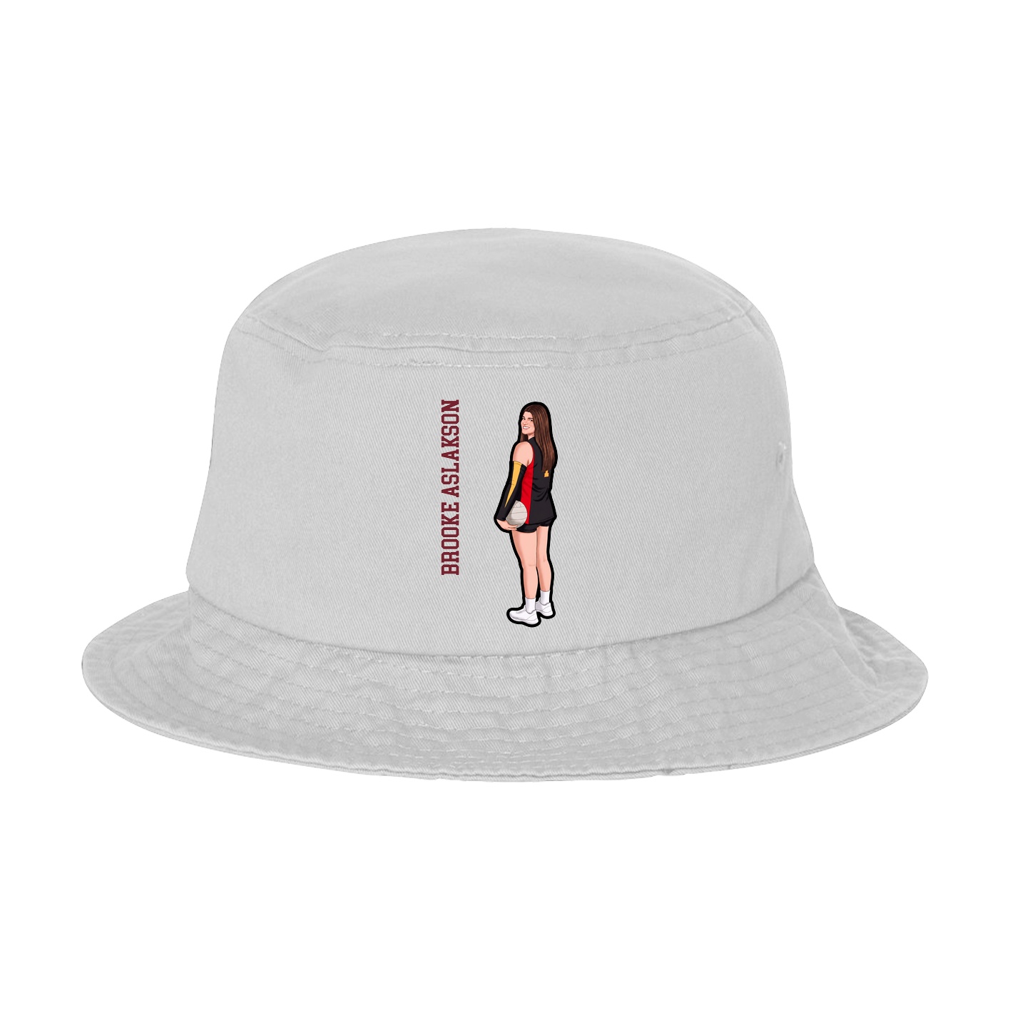 Bucket Cap — Name Vertical in White