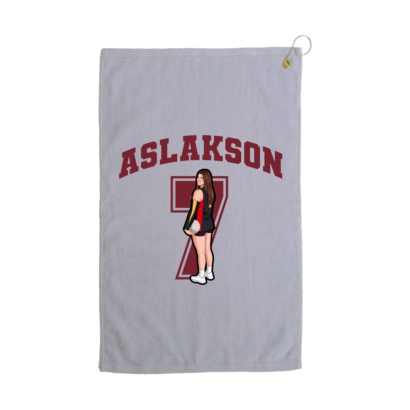Golf Towel — Number in Grey