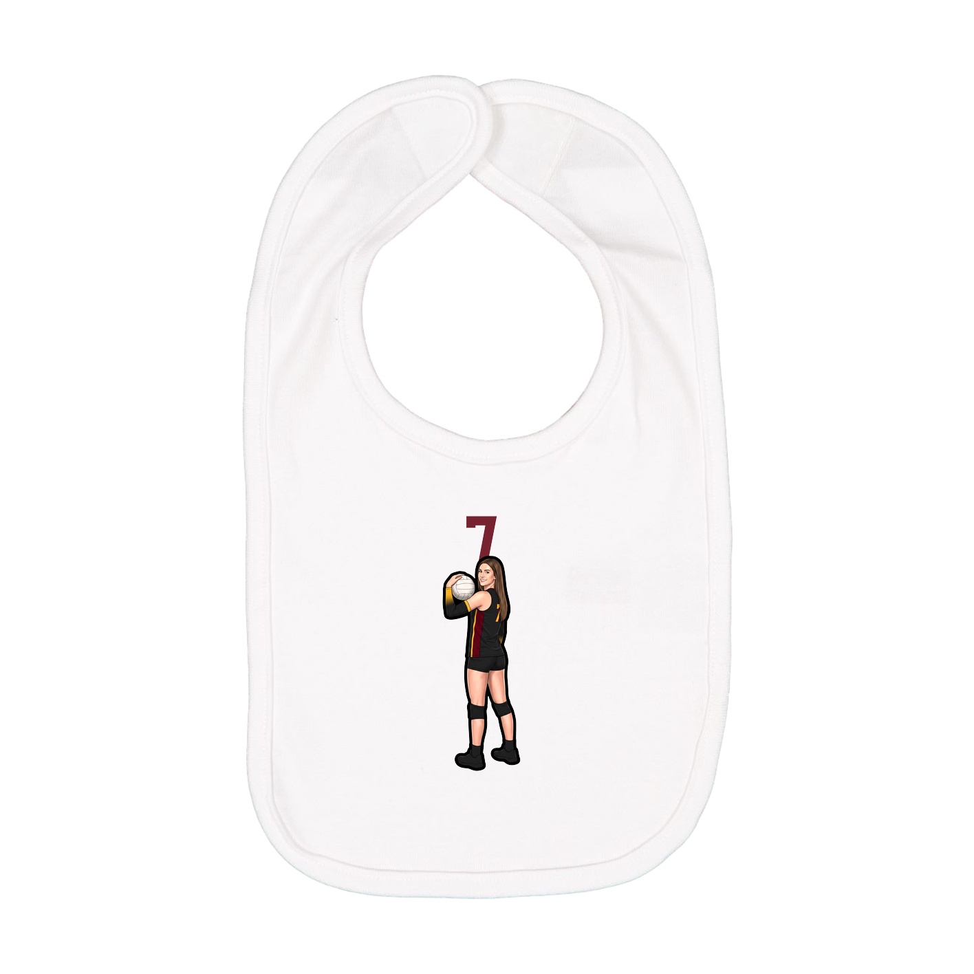 Infant Bib — Number Top in White