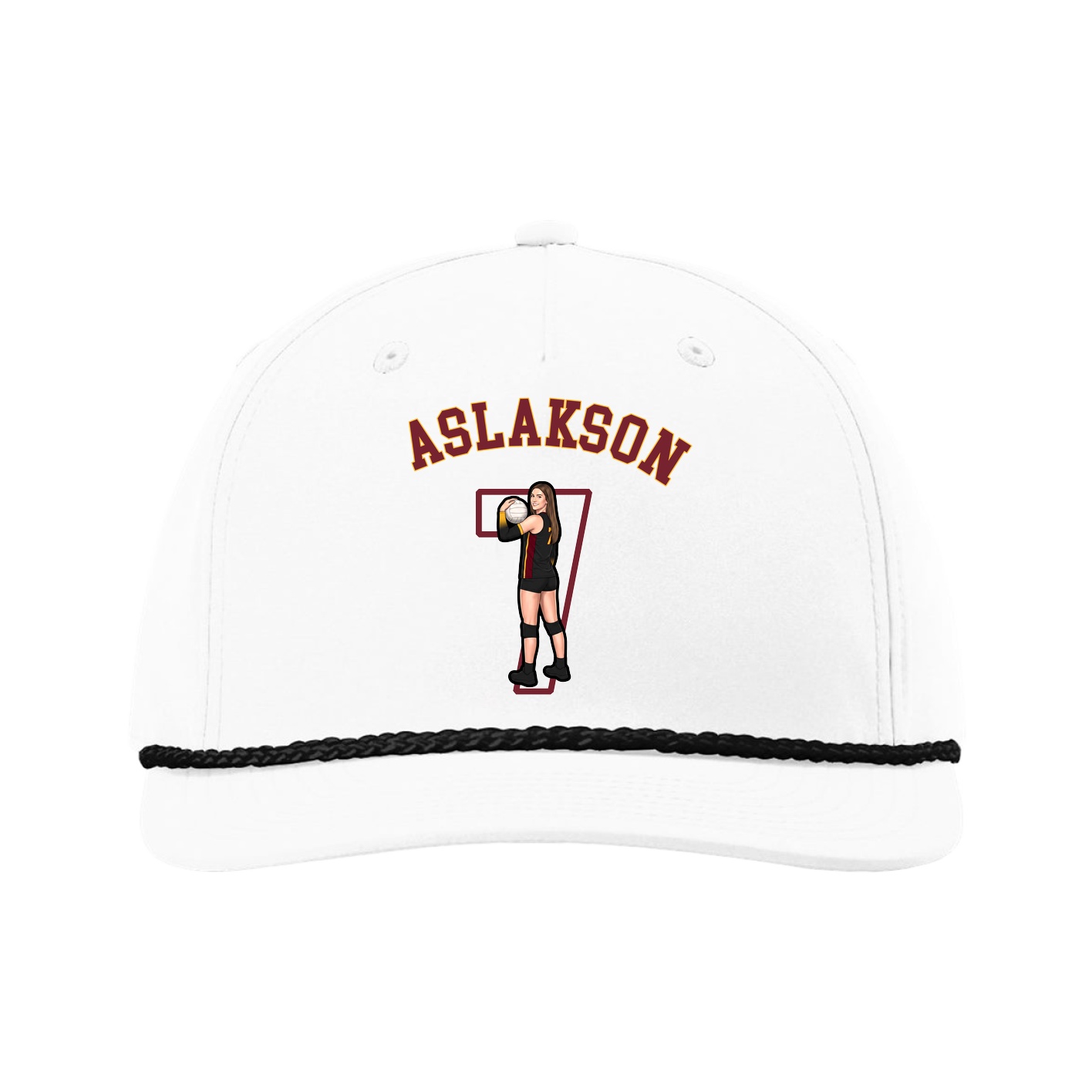 Five-Panel Classic Rope Cap — Shirsey Arch in White