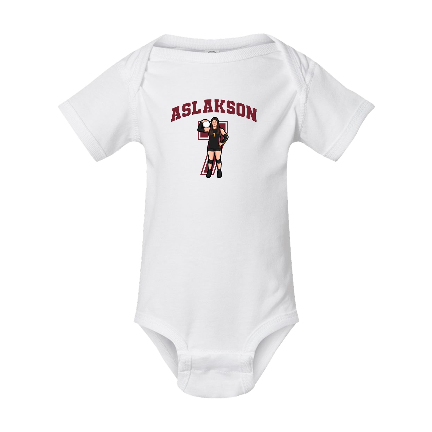 Baby Onesie — Number in White