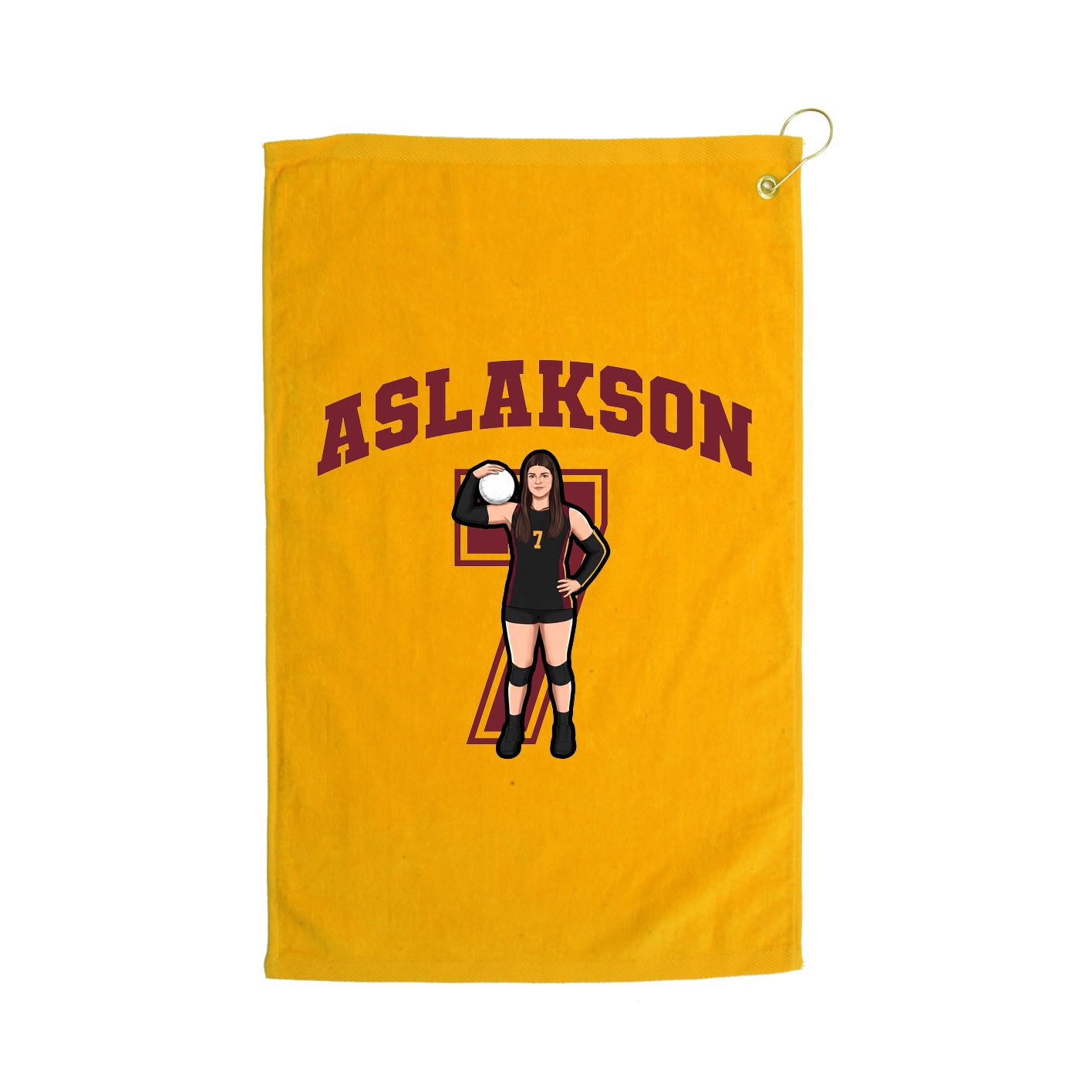 Golf Towel — Number in Gold
