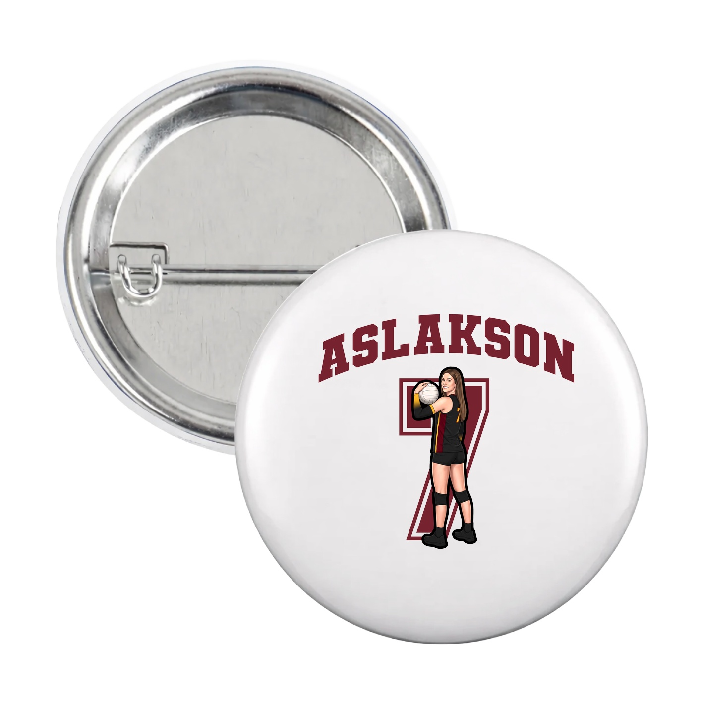 Game Day Button — Number in White
