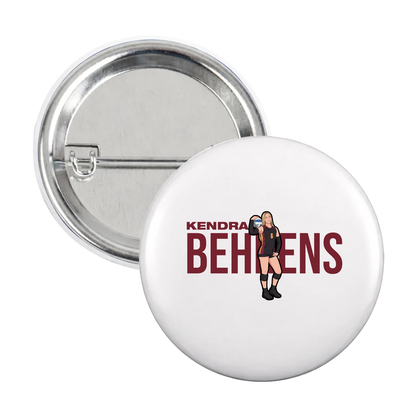 Game Day Button — Player Name in White