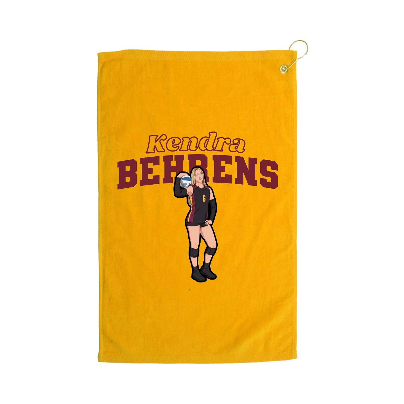 Golf Towel — Name Arch in Gold