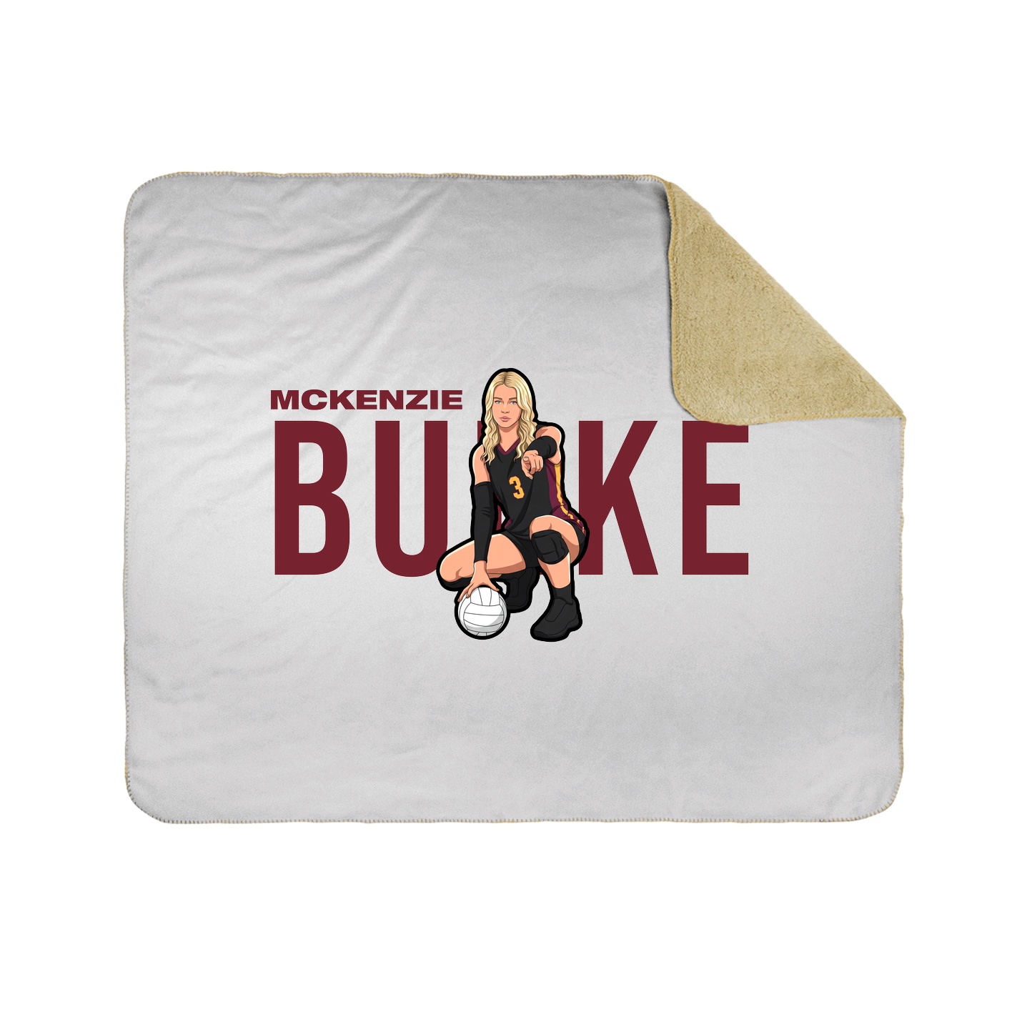 Throw Blanket — Player Name in White