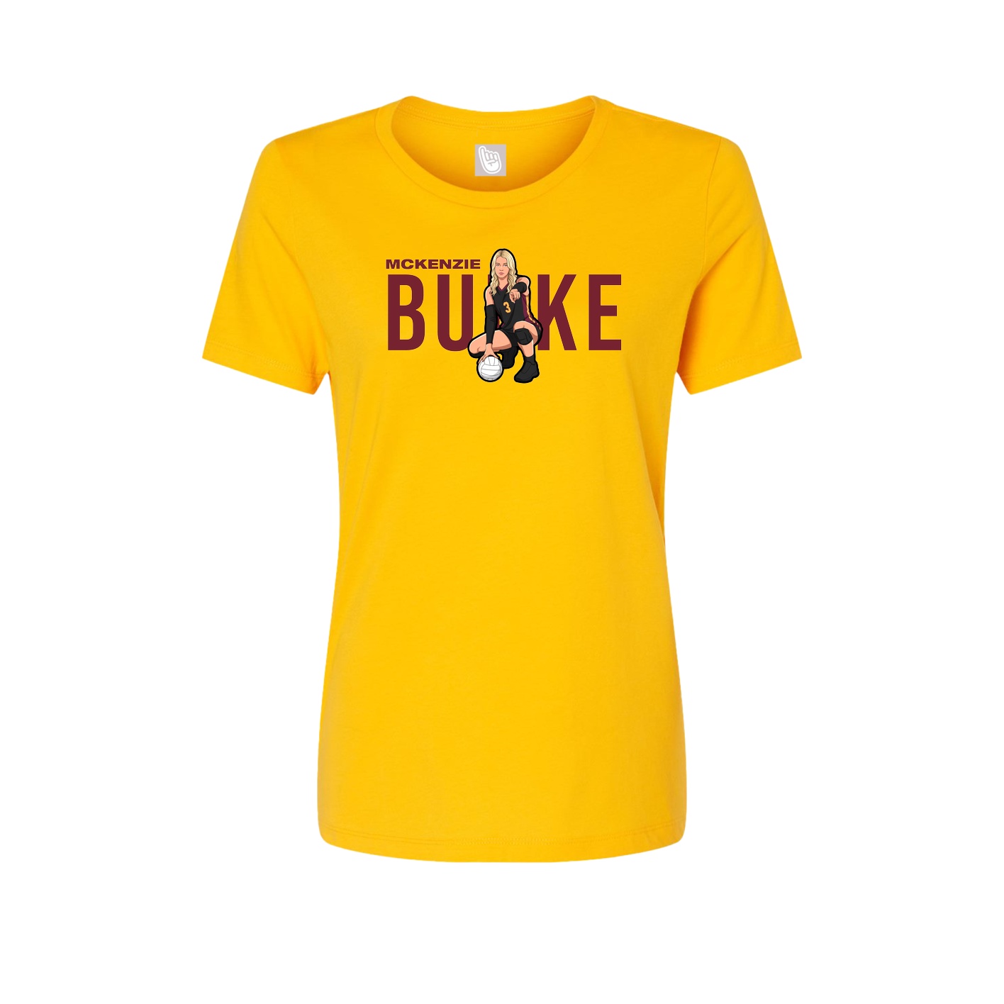 Fitted Women's Tee — Player Name in Gold