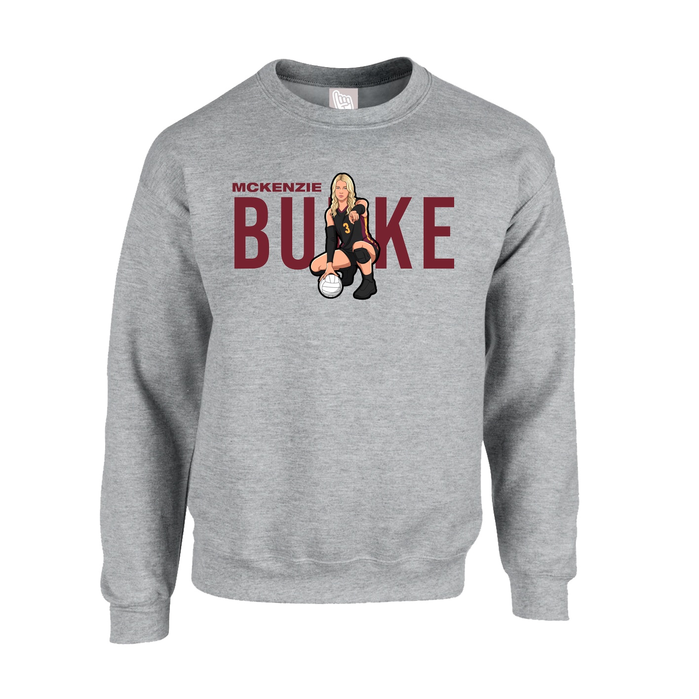 Fleece Crew — Player Name in Grey