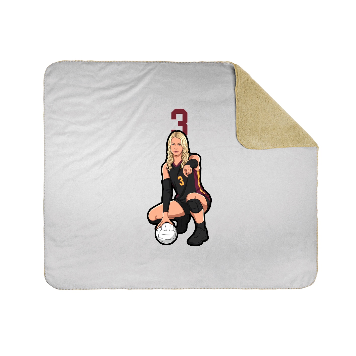Throw Blanket — Number Top in White