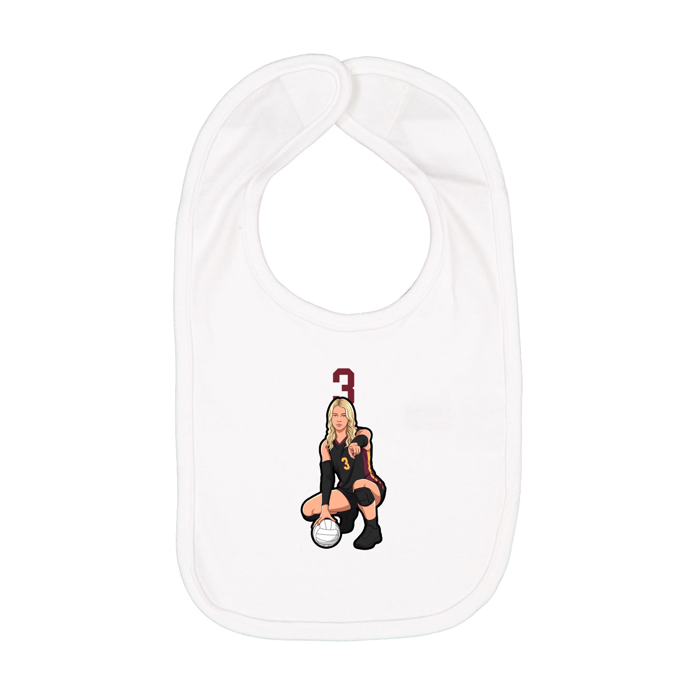 Infant Bib — Number Top in White
