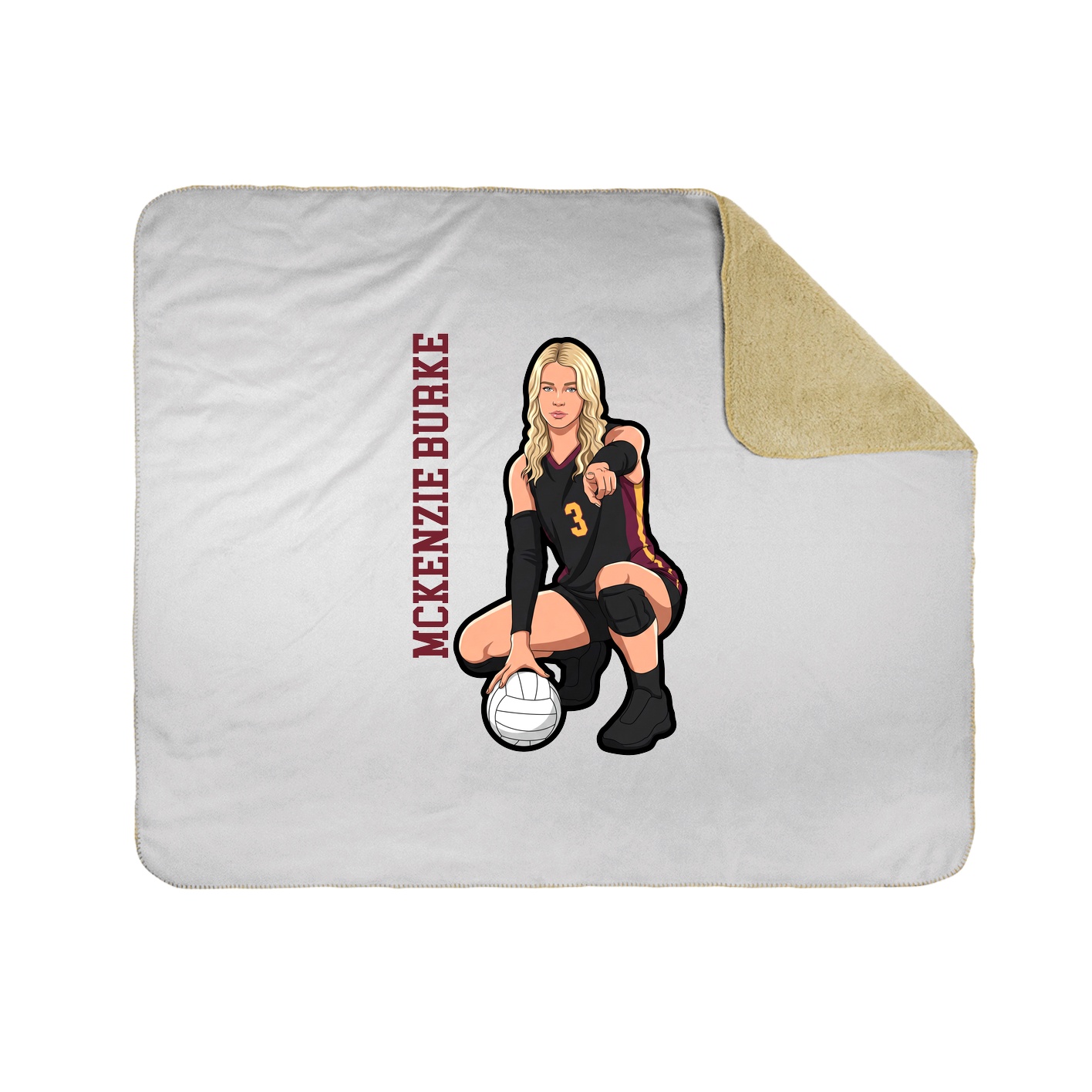 Throw Blanket — Name Vertical in White
