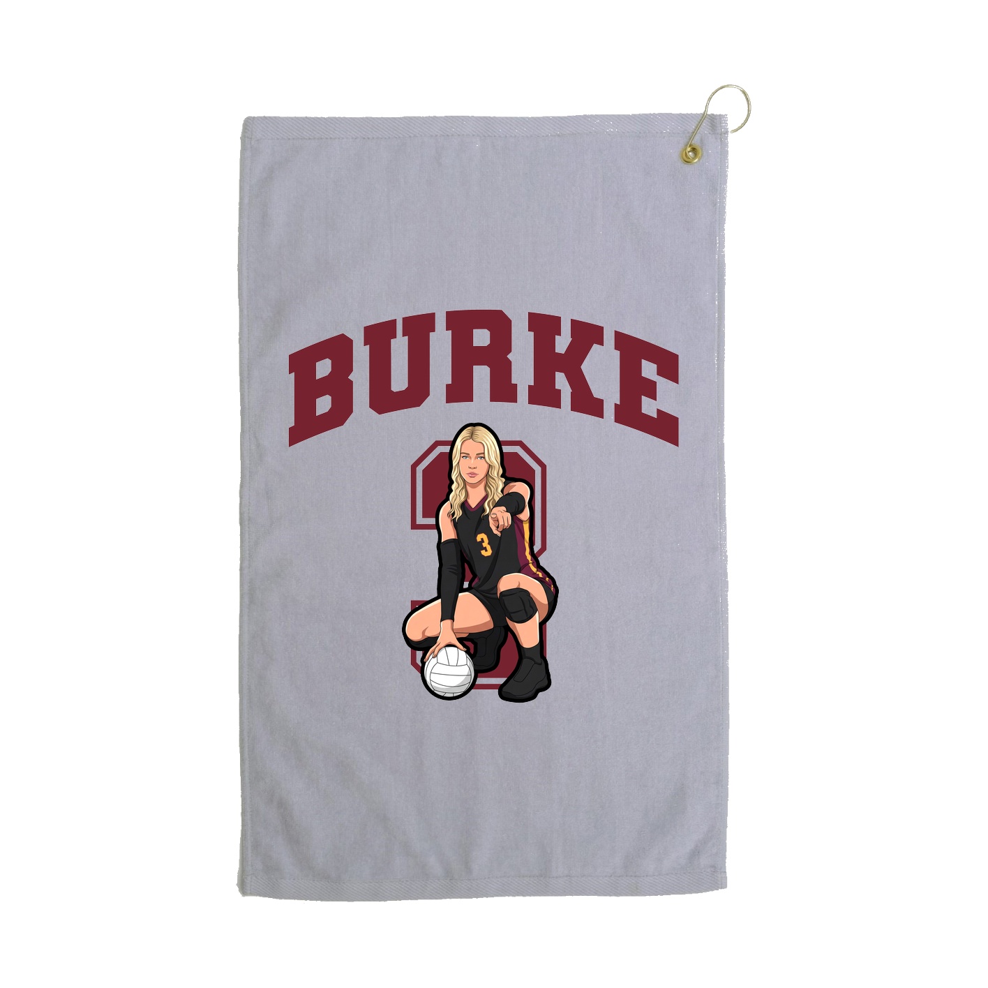 Golf Towel — Number in Grey