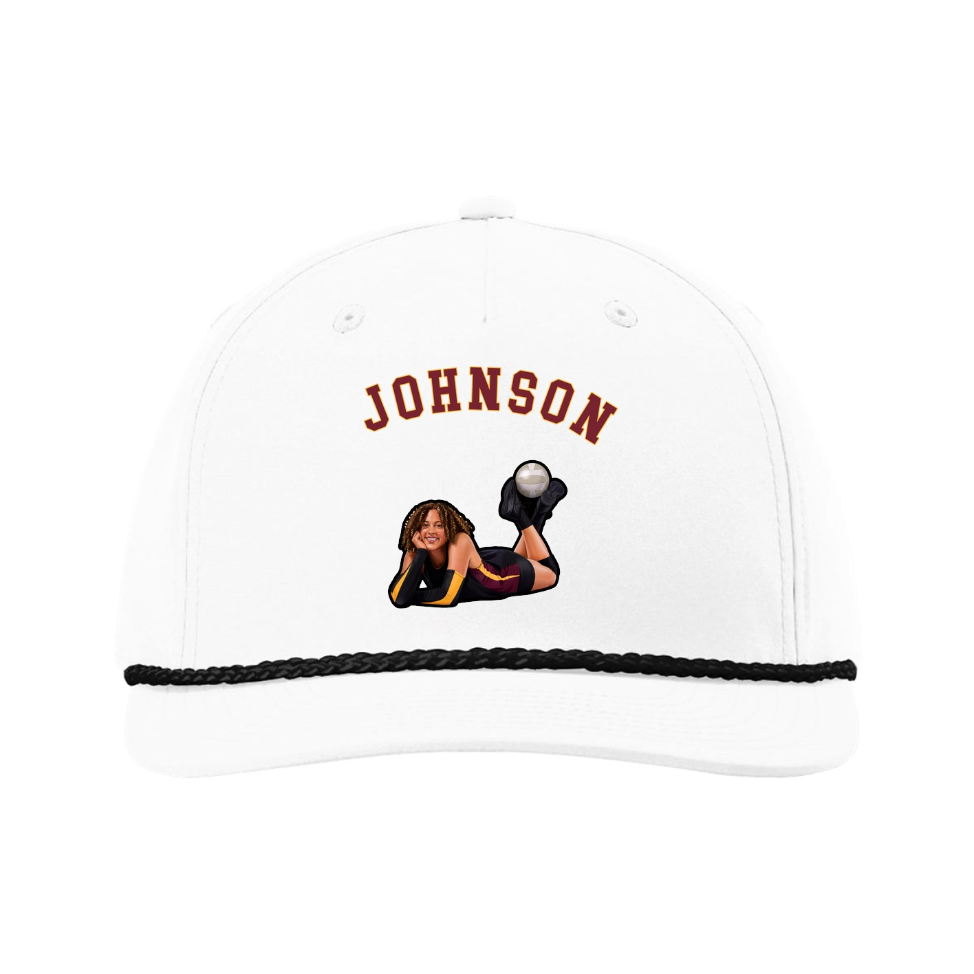 Five-Panel Classic Rope Cap — Shirsey Arch in White