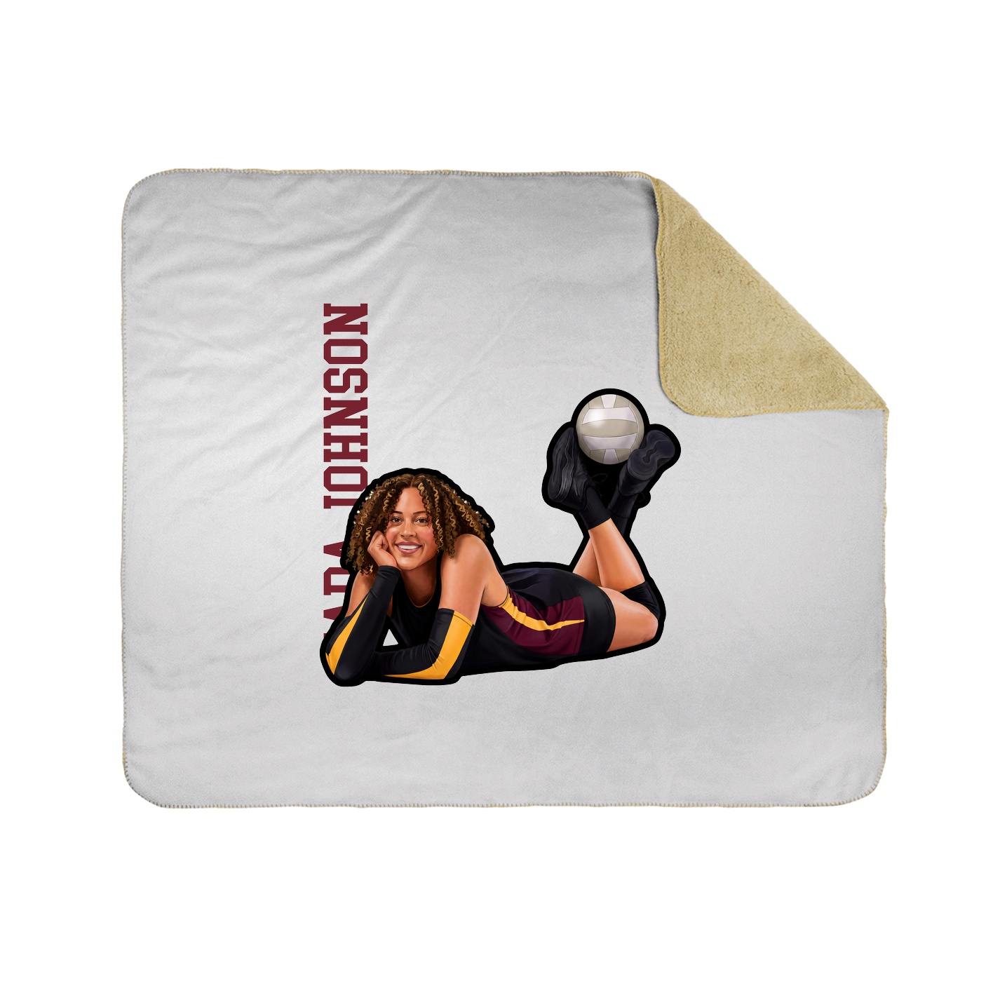 Throw Blanket — Name Vertical in White