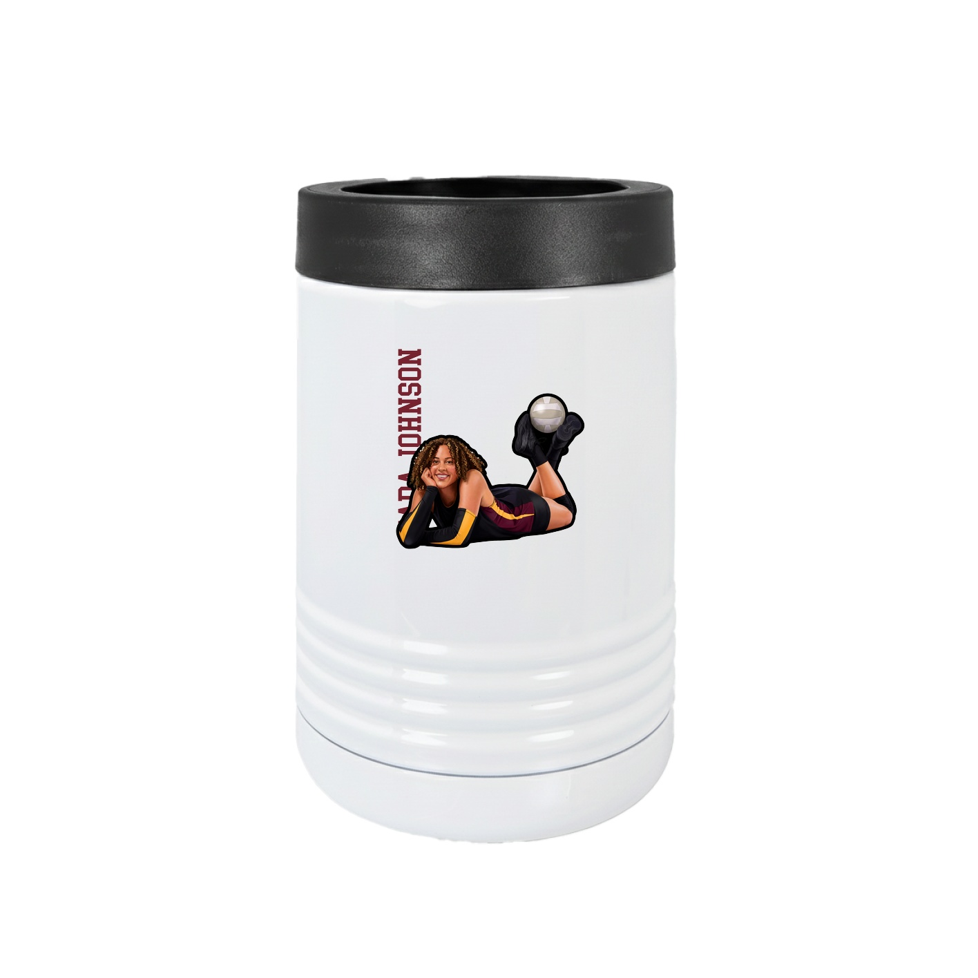 Beverage Holder — Name Vertical in White