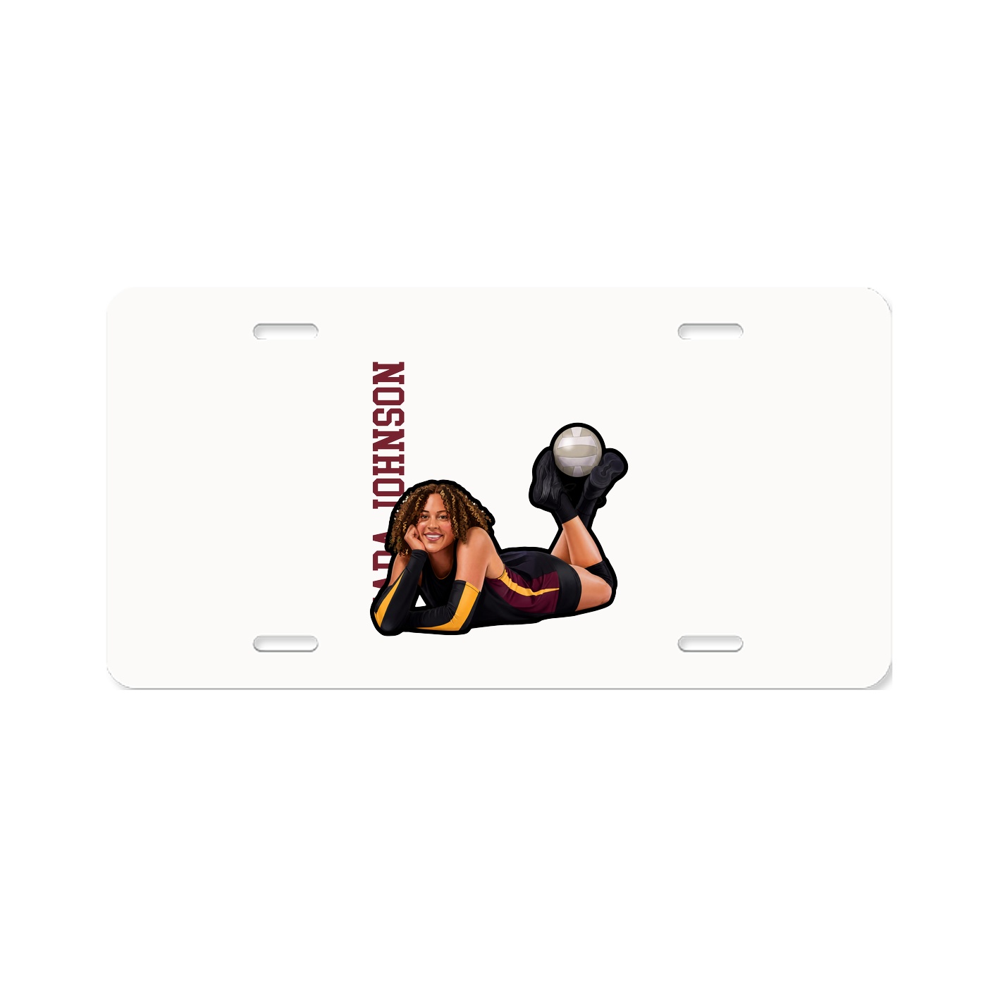 License Plate — Name Vertical in Classic