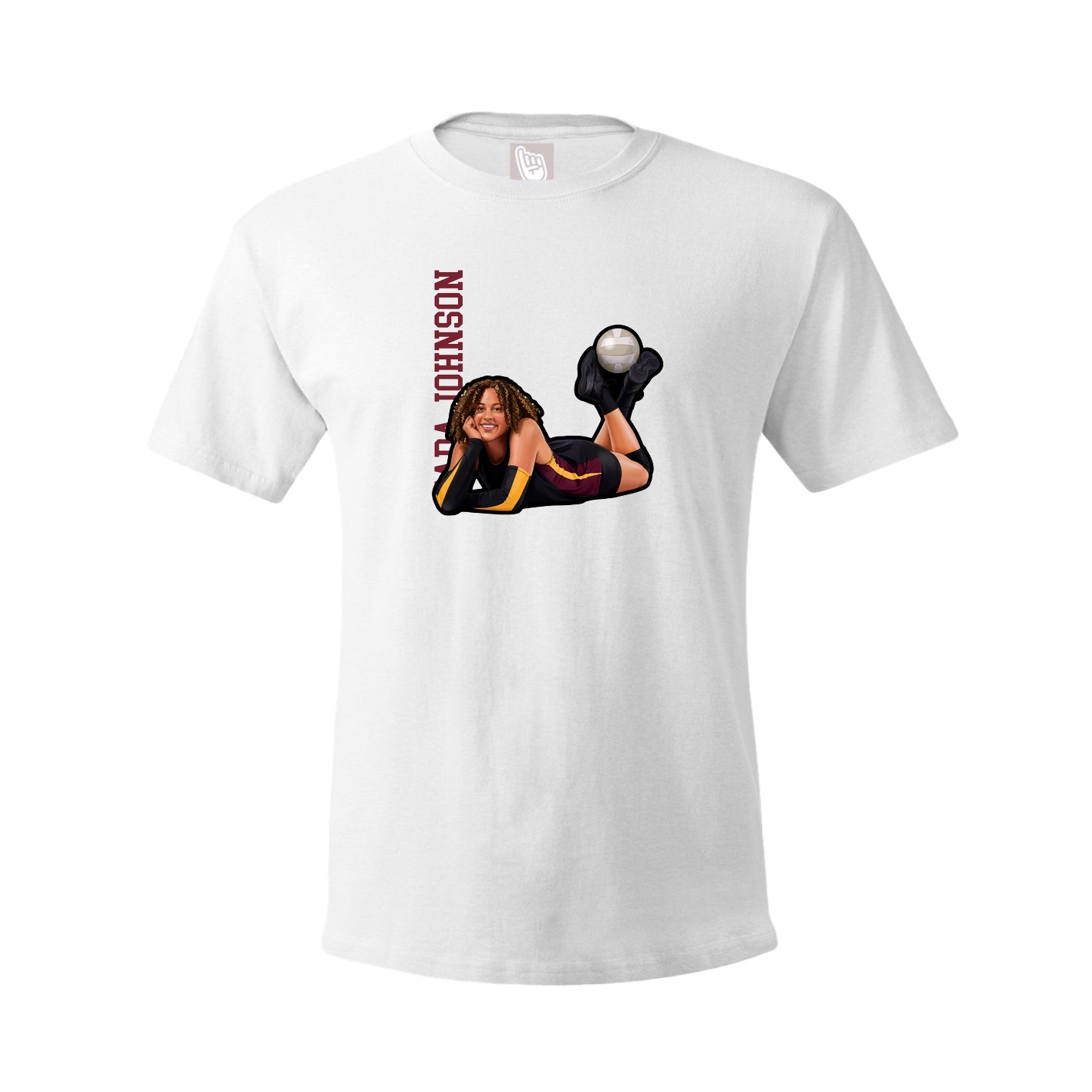 Youth Tee — Name Vertical in White