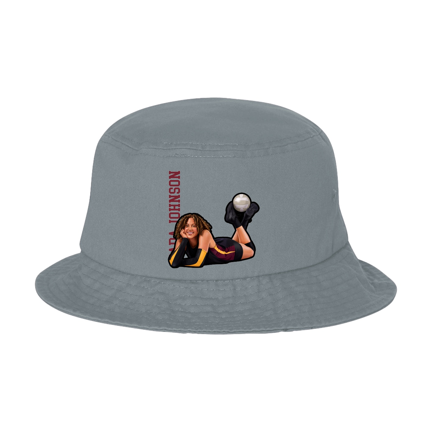 Bucket Cap — Name Vertical in Grey
