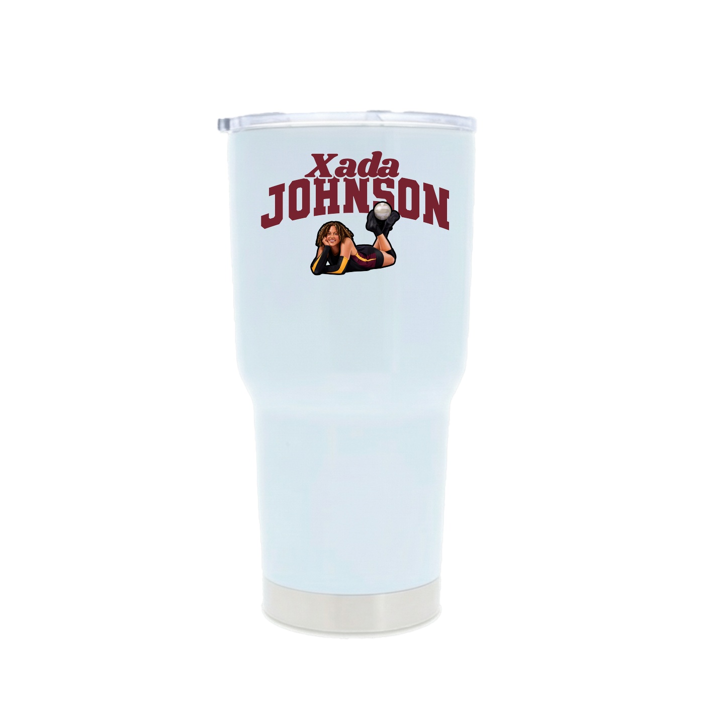 30oz Stainless Steel Tumbler — Signature Arch in White