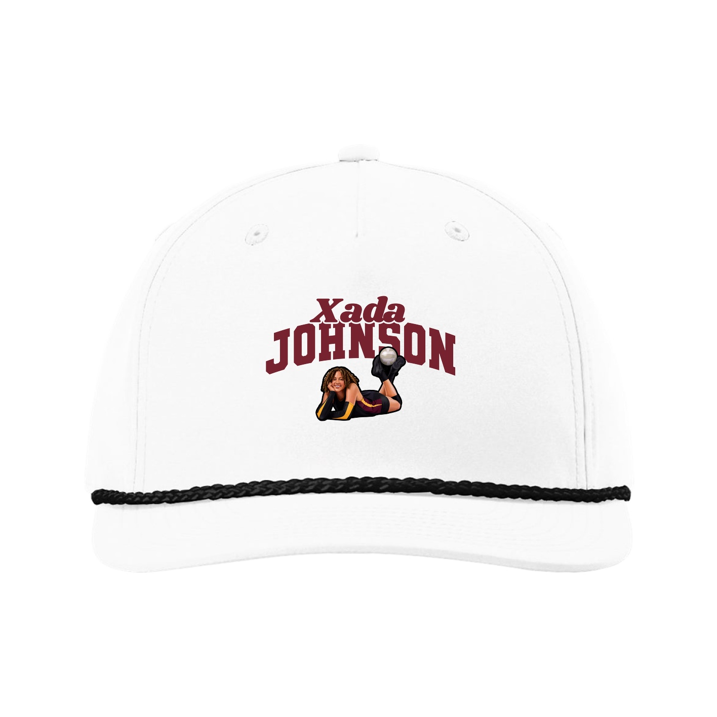 Five-Panel Classic Rope Cap — Signature Arch in White