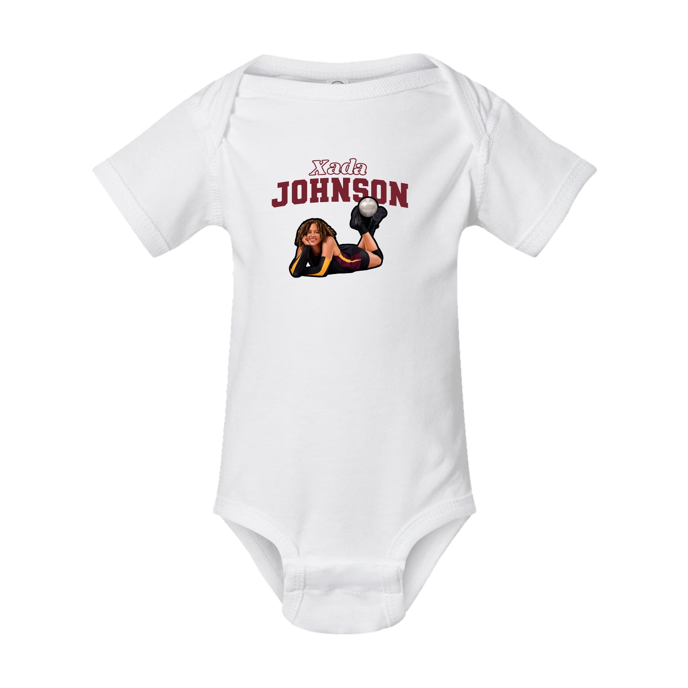 Baby Onesie — Name Arch in White