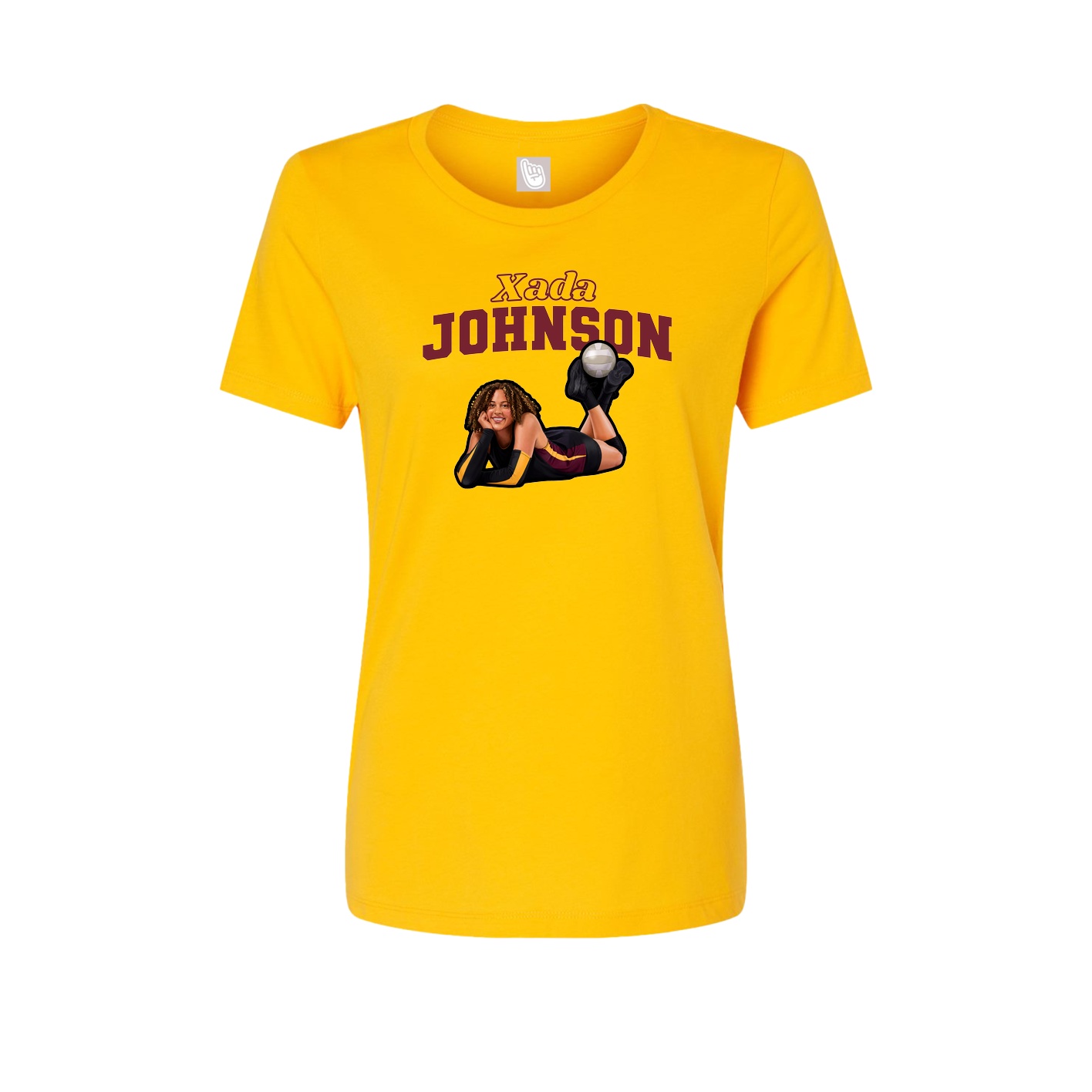 Fitted Women's Tee — Name Arch in Gold