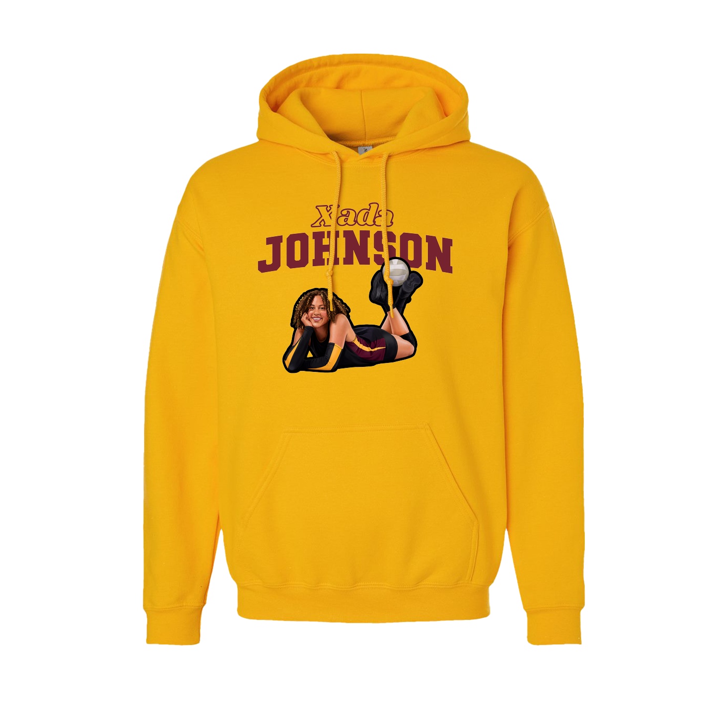 Youth Hoodie — Name Arch in Gold
