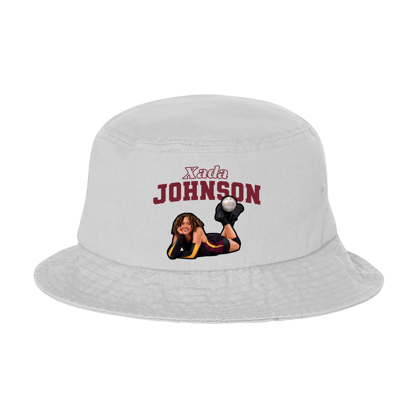 Bucket Cap — Name Arch in White