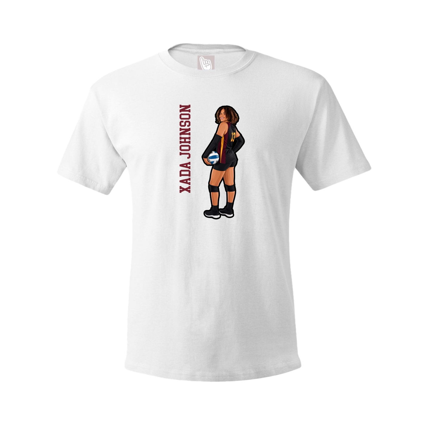 Tee — Name Vertical in White