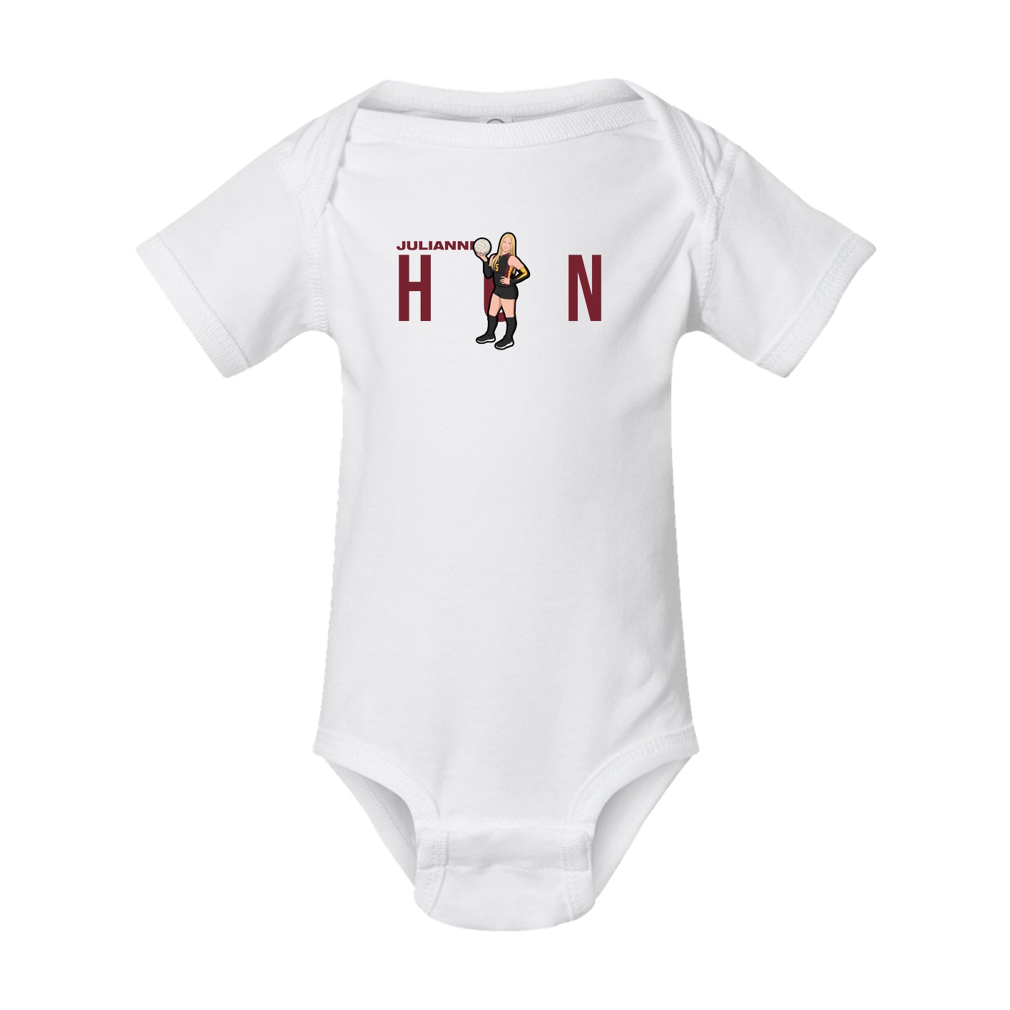 Baby Onesie — Player Name in White