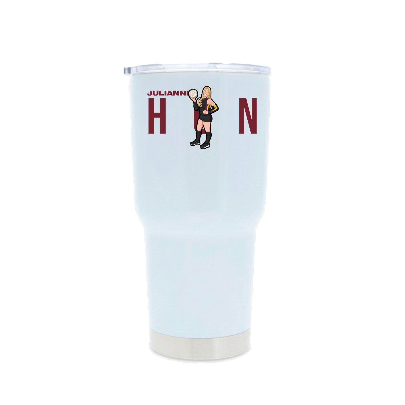 30oz Stainless Steel Tumbler — Player Name in White