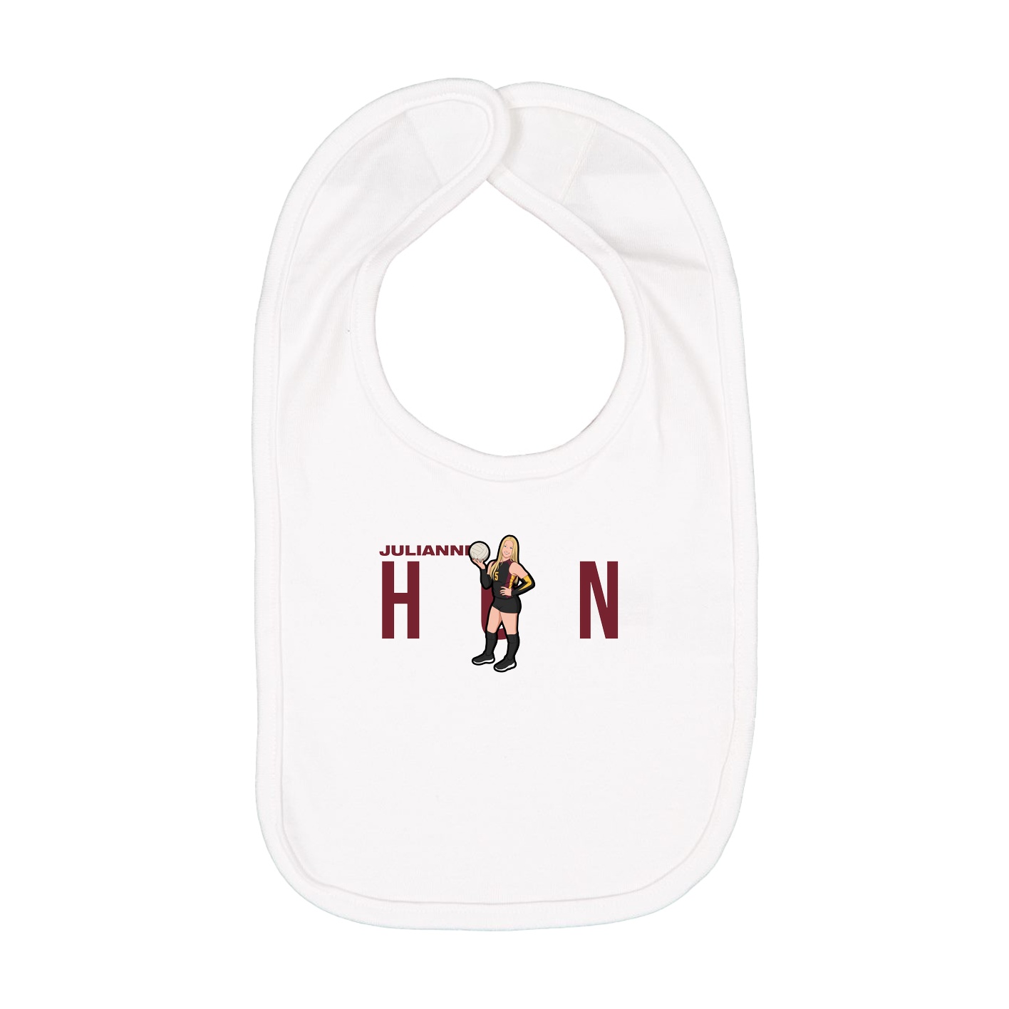Infant Bib — Player Name in White