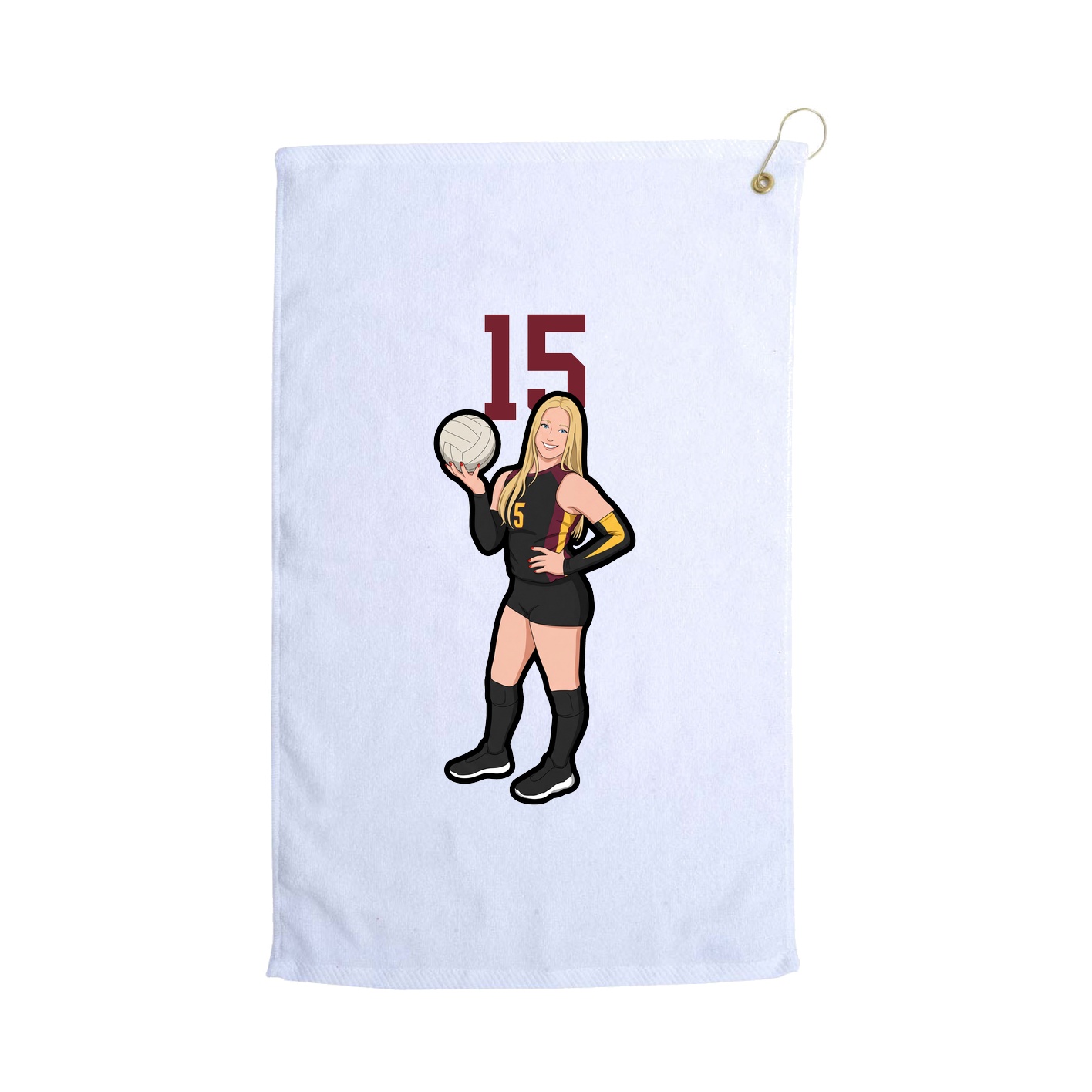 Golf Towel — Number Top in White