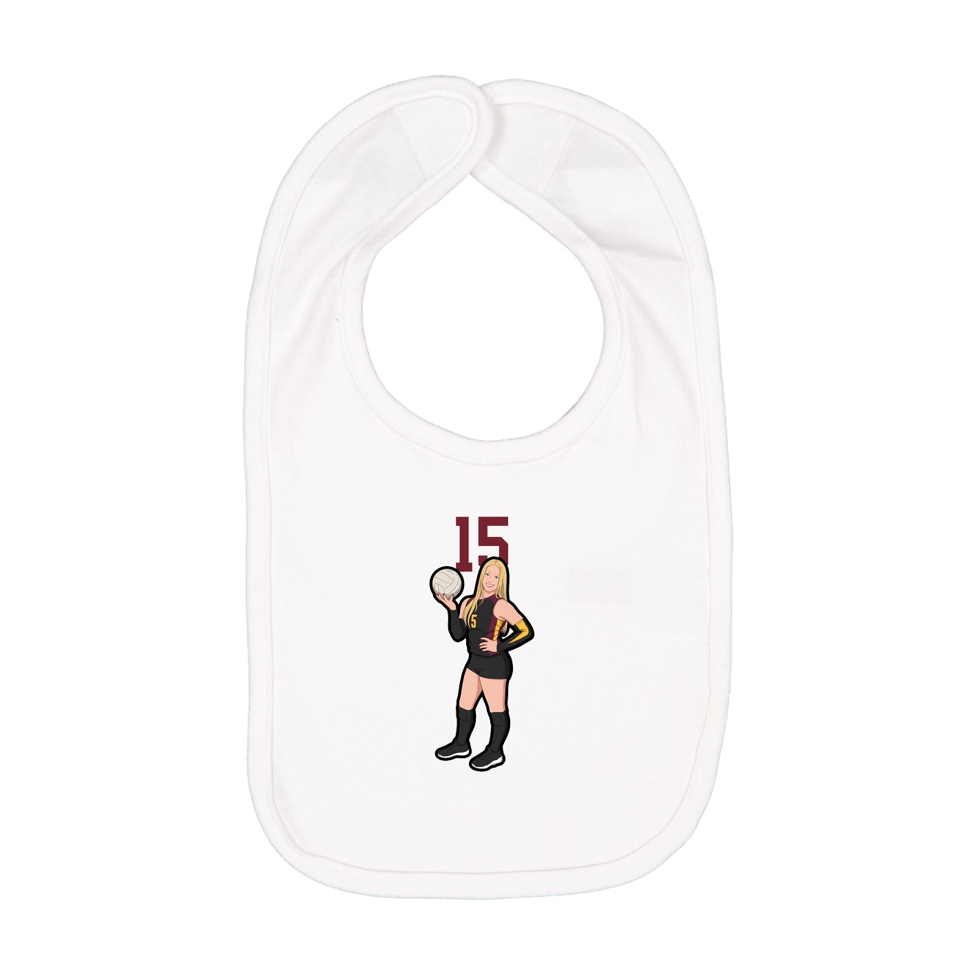 Infant Bib — Number Top in White