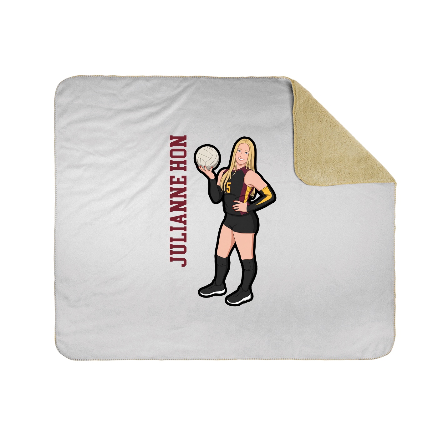 Throw Blanket — Name Vertical in White