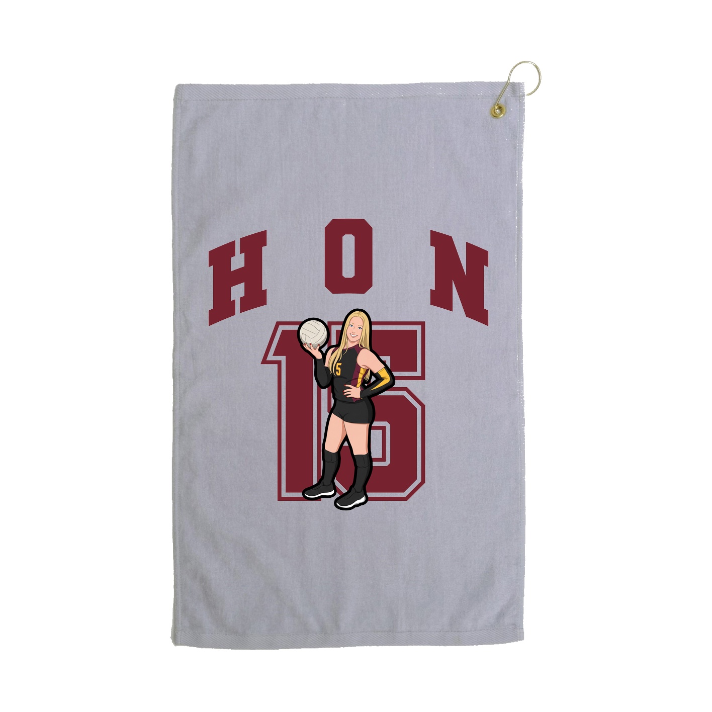 Golf Towel — Number in Grey