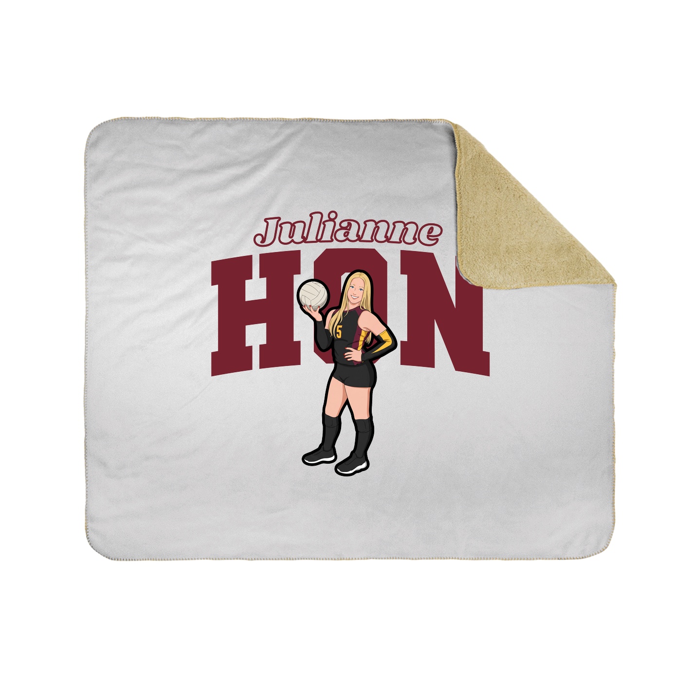 Throw Blanket — Name Arch in White