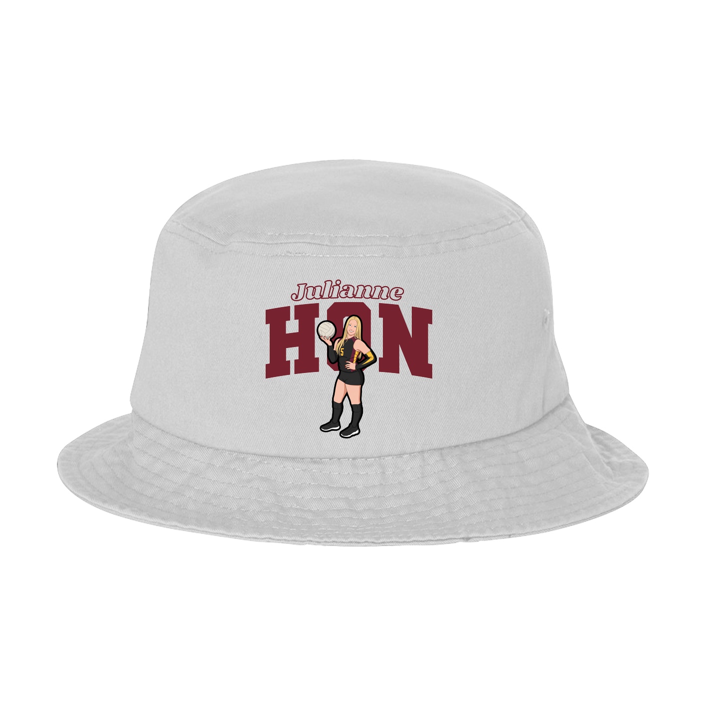 Bucket Cap — Name Arch in White