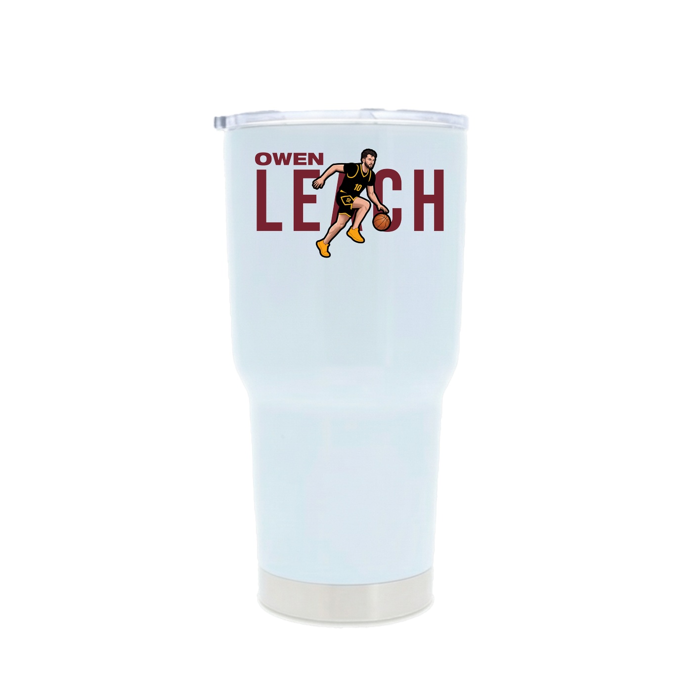 30oz Stainless Steel Tumbler — Player Name in White