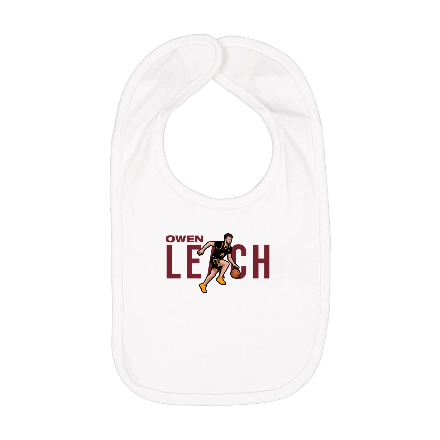 Infant Bib — Player Name in White
