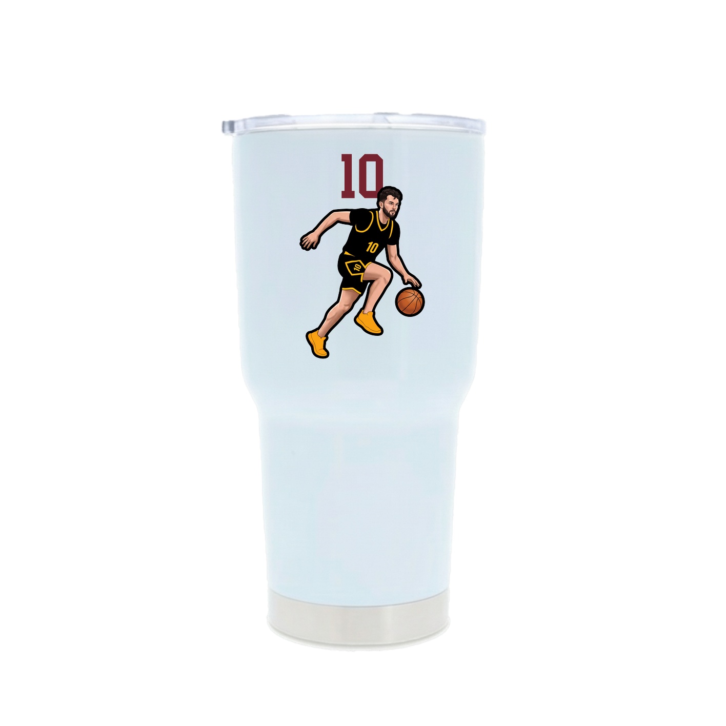 30oz Stainless Steel Tumbler — Number Top in White