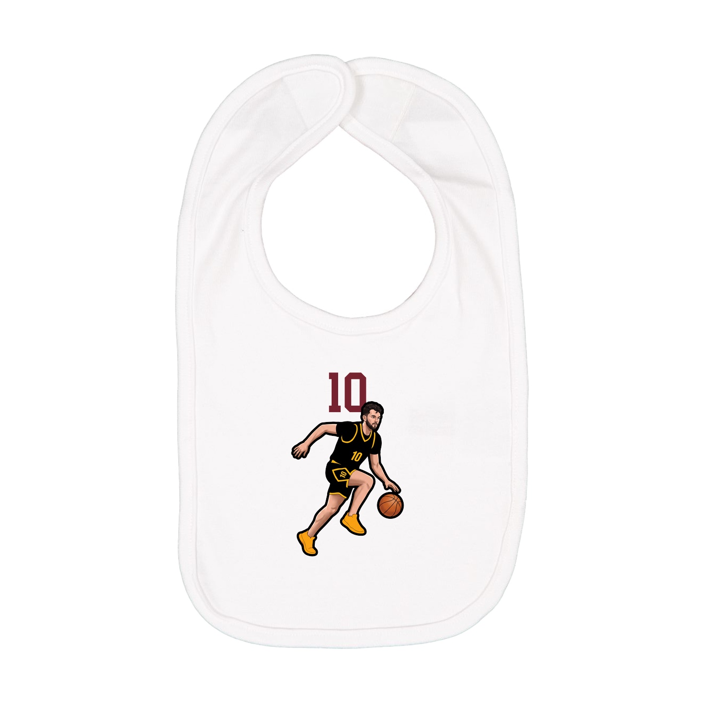 Infant Bib — Number Top in White