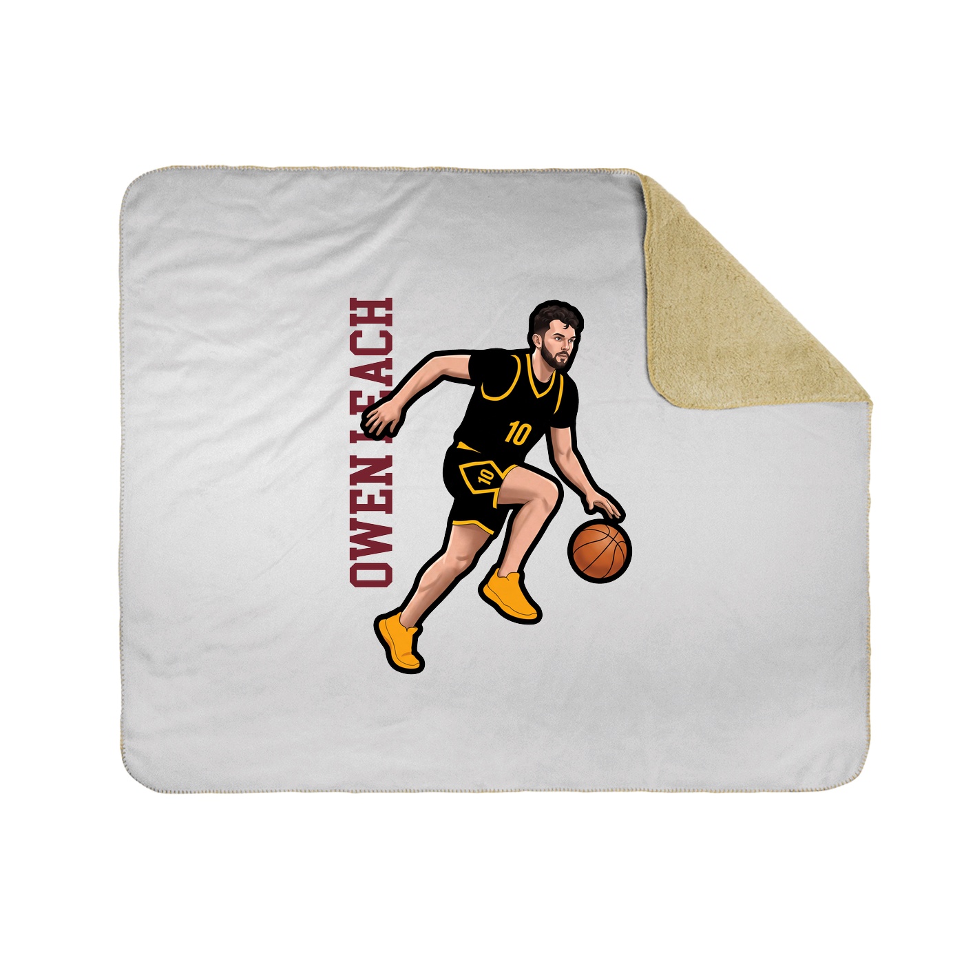 Throw Blanket — Name Vertical in White