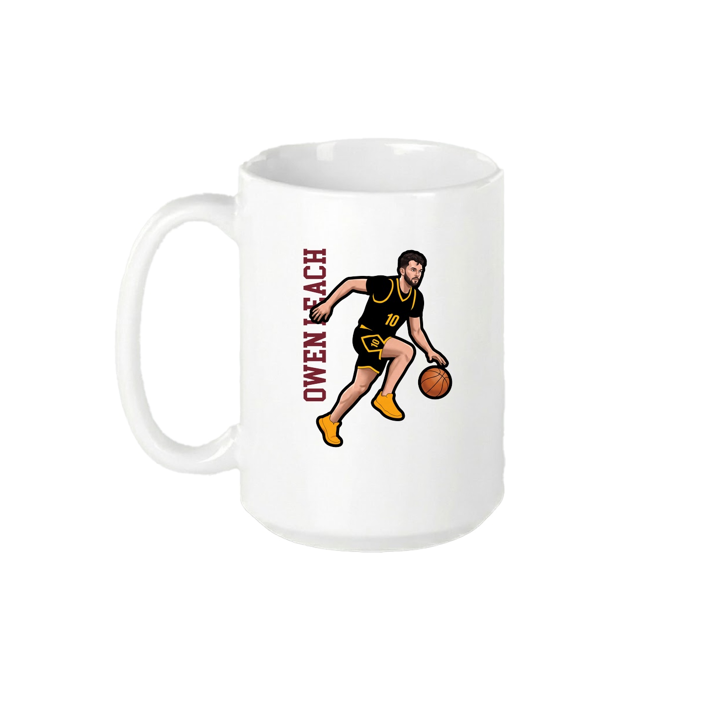 15oz Coffee Mug — Name Vertical in White