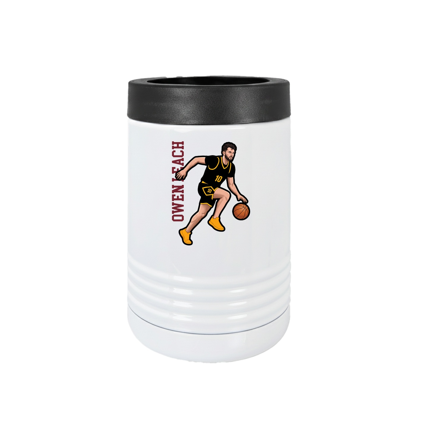 Beverage Holder — Name Vertical in White