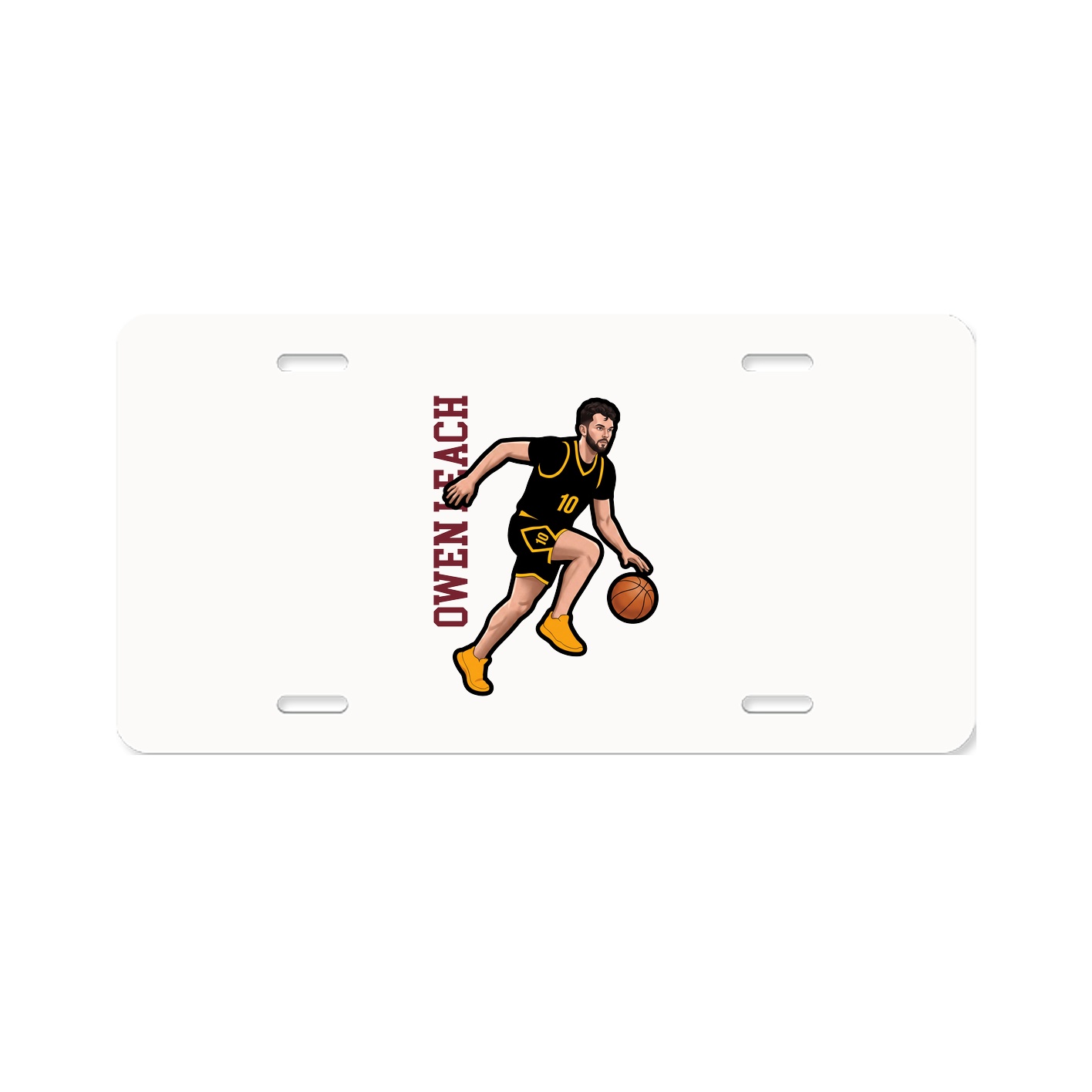 License Plate — Name Vertical in Classic