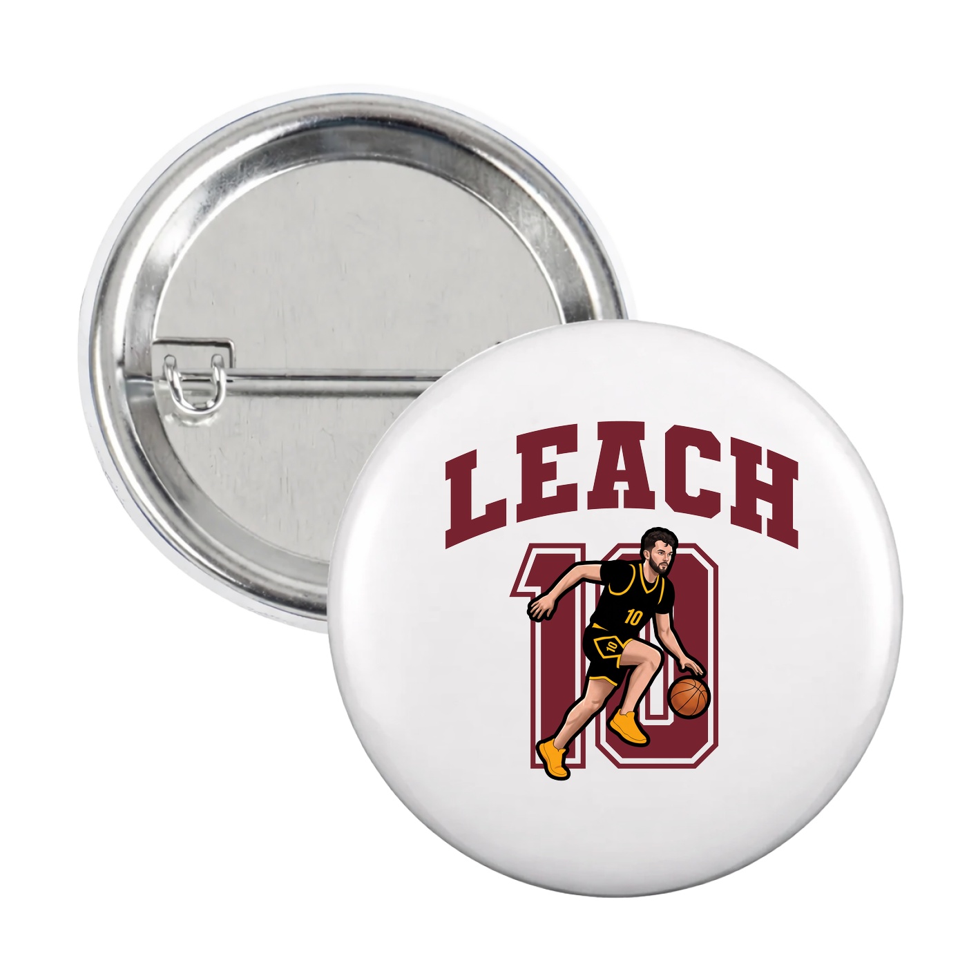 Game Day Button — Number in White