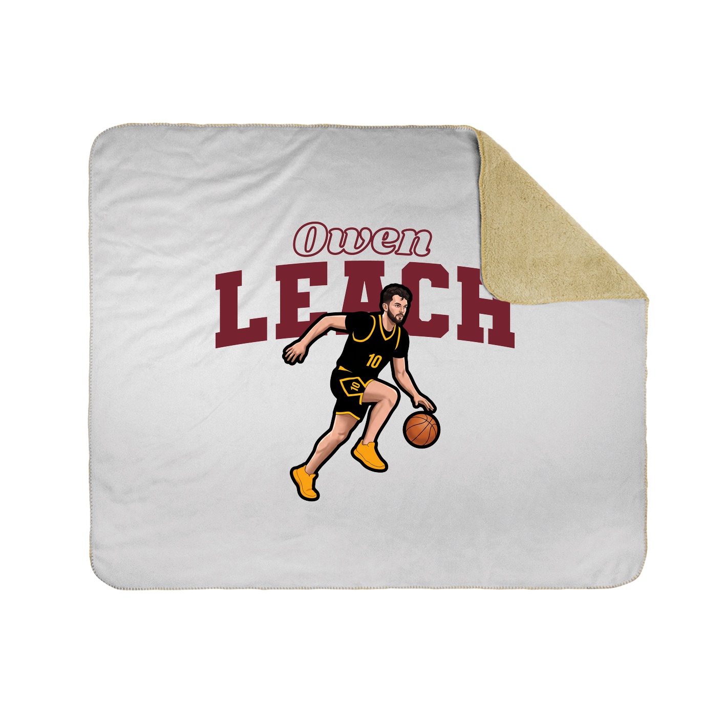 Throw Blanket — Name Arch in White