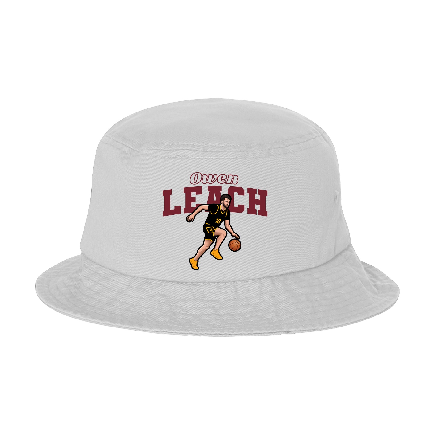 Bucket Cap — Name Arch in White