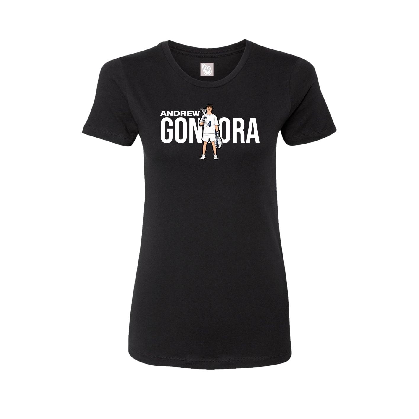 Fitted Women's Tee — Player Name in Black